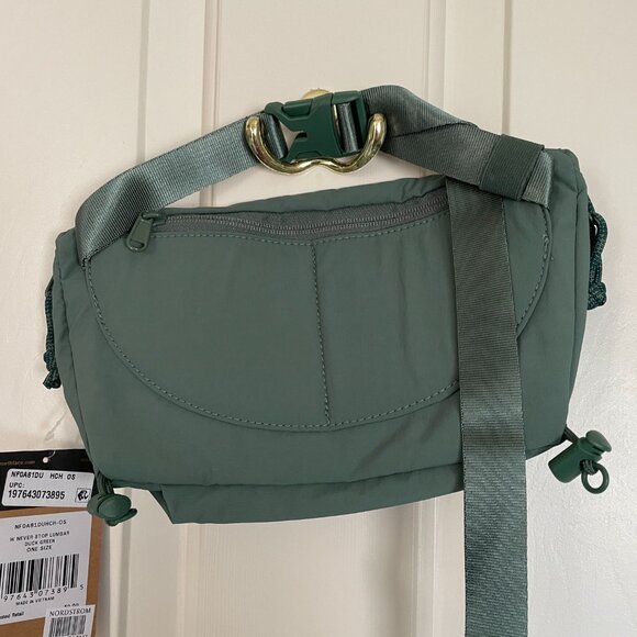 NEW North Face Never Stop Lumbar Pack Crossbody Bag NWT Duck Green Waist Fanny - Picture 2 of 11